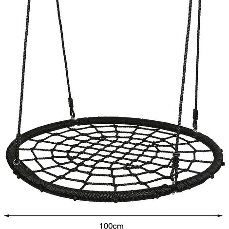 WYCTIN® Columpio nido de pájaro para niños y adultos (Ø100cm) - Color negro