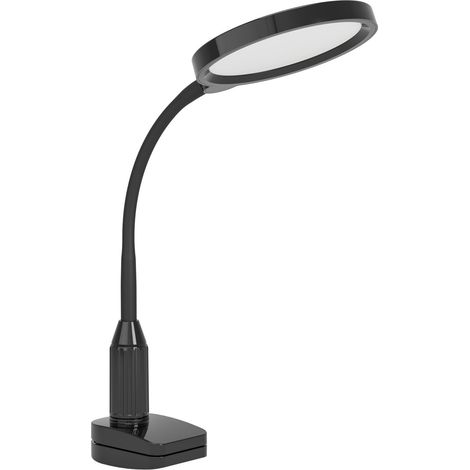 Lampada Scrivania Moderna Lauro Plastiche Nere Led 5,5W 600Lm