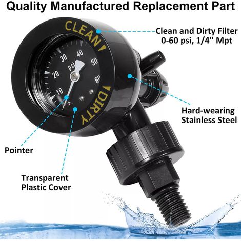 Manomètre Zodiac R0357200 – Jauge de pression pour séries CV, CL, DEV, DEL – Contrôle de filtration piscine