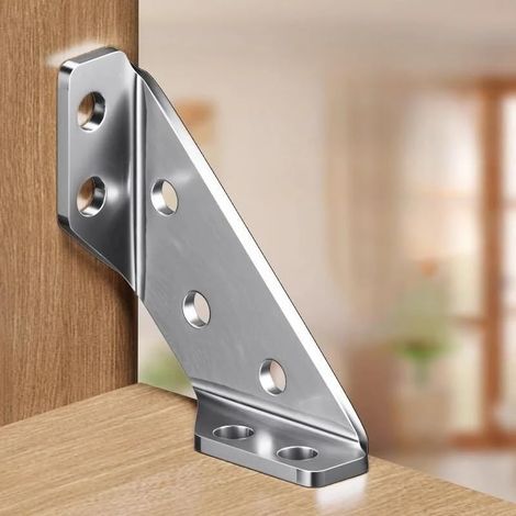 Supports à angle droit en acier inoxydable – Renforts d'angle robustes à 90 degrés pour meubles, connecteurs de montage universels pour étagères, tables, armoires et projets de bricolage (1/4)