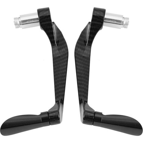 1 par de protectores de palancas de embrague de freno de motocicleta de fibra de carbono y aleación de aluminio, protector de manillar de embrague (negro) (1/5)