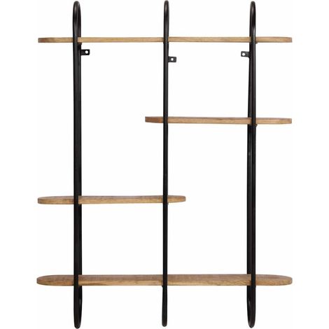 Maison Exclusive - Wandregal 90x20x116,5 cm Raues Massivholz Mang
