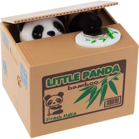 Panda Money Bank mange des pièces de monnaie vol de boîte d'épargne drôle (1/5)