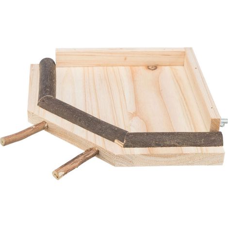 Piattaforma con posatoio, in legno, 19x19cm per uccelli