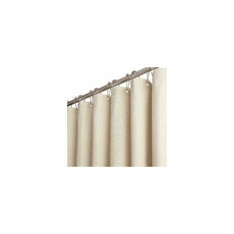 Rideau de douche en tissu - 120 x 180 cm, rideau de douche fin en lin texturé avec 8 crochets en plastique, petit rideau de douche imperméable de luxe pour salle de bain d'hôtel spa. (1/5)