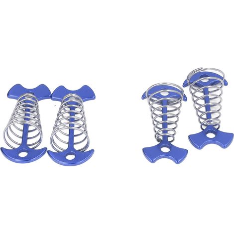 Stück Fischgräten-Zeltnägel aus Aluminiumlegierung und Edelstahl, verlängerte Bodenplanken-Heringe mit Feder, blau (1/5)