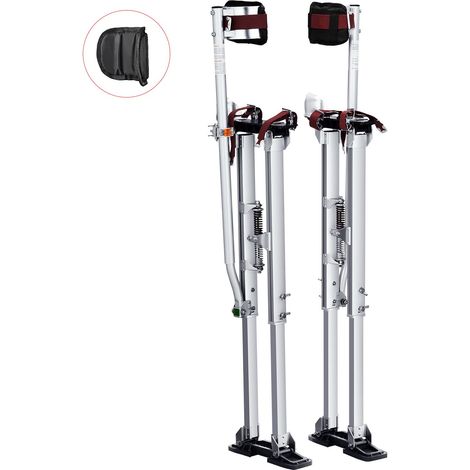 Échasses de travail réglables en aluminium, 91,4-127 cm, avec genouillères de protection, antidérapantes et durables pour plaques de plâtre, peinture, marche et pose de ruban. (1/5)