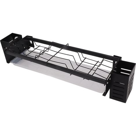 Porte-vaisselle mural de cuisine avec égouttoir sans perçage, support de rangement pour couverts, étagère, porte-assiettes, porte-baguettes, porte-cuillères (1/5)