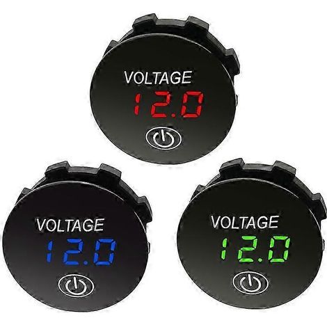 Voltmètre numérique LED avec affichage de la capacité de la batterie et interrupteur tactile marche/arrêt pour voiture et moto (3-35 V CC, vert) - JXLGV (1/5)