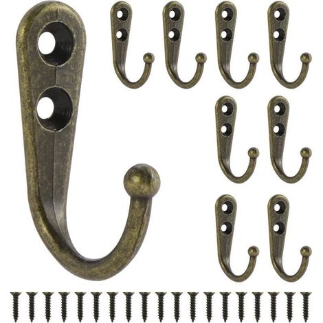 Enowelir Lot de 40 crochets muraux rustiques avec vis (bronze) (1/3)