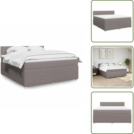 Materasso tortora - vidaXL Giroletto a Molle con Materasso Tortora 180x200 cm in Tessuto - Letto con testiera
