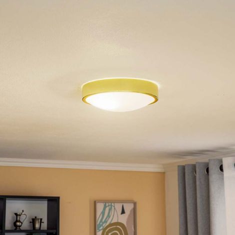 [NEUWERTIG] B-Ware Deckenleuchte Jaris Deckenlampe Glas Leuchte Lampe Gold Dimmbar E27 Led ø 26 Cm (1/2)