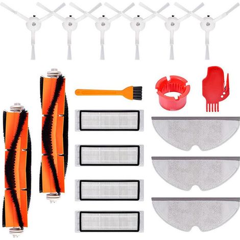Lot de 18 accessoires pour roborock S6 MaxV, S6 Pure, S5 Max, S50, S55, E4 - Pièces de rechange pour robot aspirateur KEEPOW (S5 Max & S6 MaxV) (1/5)