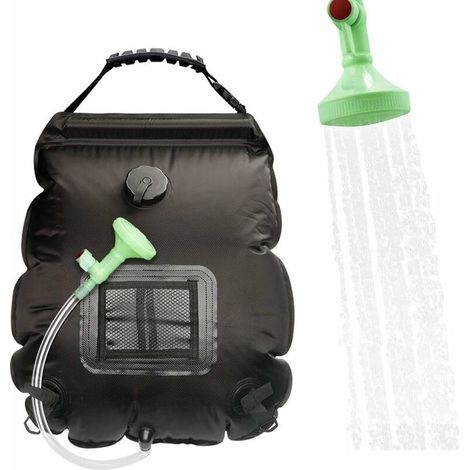 Sac de Douche Solaire 20L, Solaire Sac de Douche Portable Solaire Douche de Camping Voyage Douche Solaire avec Tuyau et Pomme de Douche pour Extérieur Jardin,Randonnée, Escalade (1/5)
