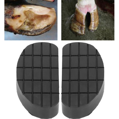 Set mit 2 Gummi-Klauenbeschlagplatten für Bullenhufe, Hufeisen, Werkzeuge für die Hufpflege auf der Ranch, 4 ml Hufkleber, langlebige Klauenbeschlagplatten (1/5)