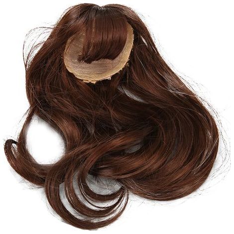 Perücke für Puppen im Maßstab 1:6, dunkelbraun, lang, lockig, elastisch, weich, Ersatzhaar für DIY-Kreationen (1/5)
