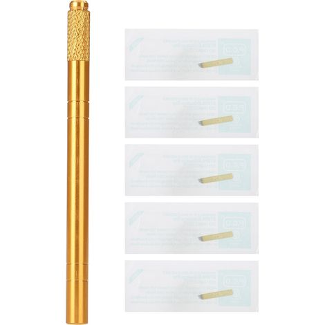 Kit de stylo microblading sourcils manuel, 5 aiguilles jetables incluses, tatouage semi-permanent (1/5)