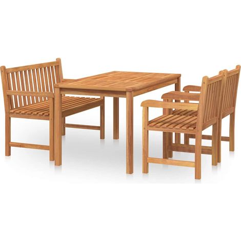 Maison Exclusive - Set da Pranzo per Giardino 4 pz in Legno Massello di Teak