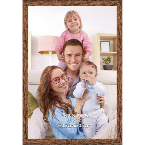 Bilderrahmen 20x30 cm Walnussbraun mit Holzmaserung, Kunststoff, Wand- & Tischaufsteller (1/5)