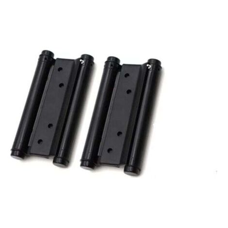1 paire de charnières de porte à deux vantaux en acier inoxydable, noir, 76 mm (1/4)