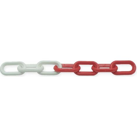 Cadena de señalización VISO - Plástico rojo y blanco - Ø8 mm - Longitud 25m - CBR801SBS