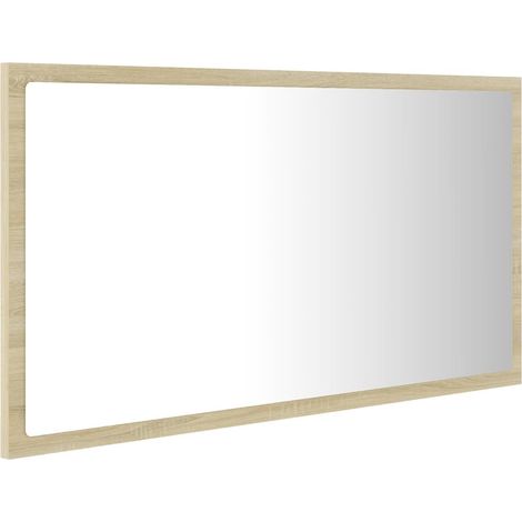 Miroir LED de salle de bain Chêne sonoma 80x8,5x37 (1/5)