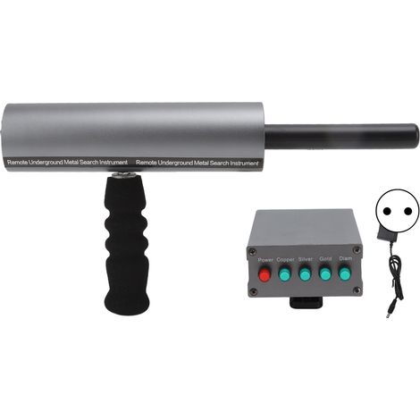 Unterirdischer Metalldetektor mit einer Reichweite von 800 Metern und einer maximalen Tiefe von 14 Metern, aus Aluminium gefertigt, für die Schatzsuche. EU-Stecker 100–240 V, Farbe: Eisengrau. (1/5)