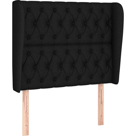 Maison Exclusive - Testiera ad Orecchio Nera 103x23x118/128 cm in Tessuto