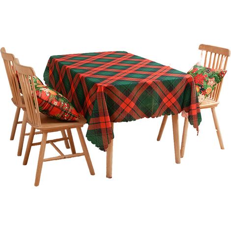Weihnachtstischdecke – Festliche Tischdecke – Karomuster – 140 x 180 cm (1/5)