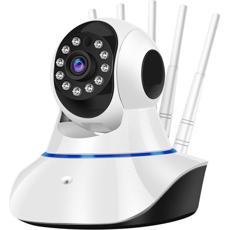 Caméra de Surveillance Intérieure Full HD 1080p Wi-Fi avec Vision Nocturne Max excell Blanc