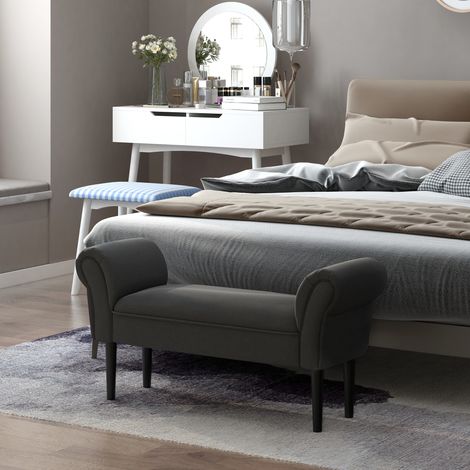 Panca, letto con imbottitura morbida, design senza tempo, portata massima 130 kg, colore nero, dimensioni 102 x 36 x 51 cm. (1/5)