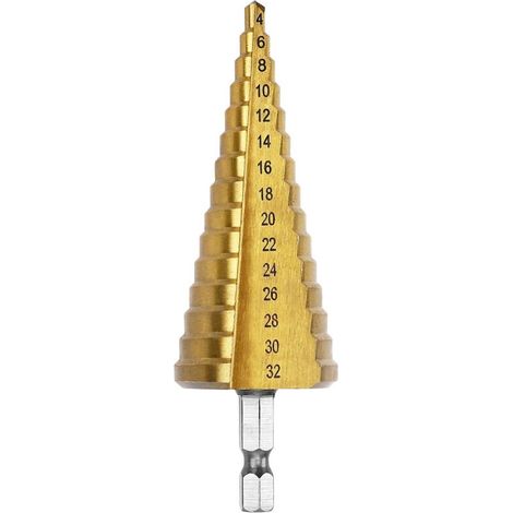 Jeu de forets étagés 15 tailles (3/16" à 1-1/4") — Forets multi-étages revêtus de titane, spécialement conçus pour le perçage de la tôle
