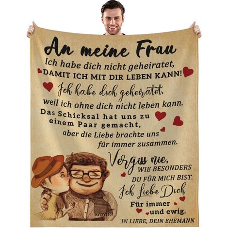 Flauschige Fleecedecke 150x200cm für Frauen - Hochzeitstag & Geburtstagsgeschenk (1/5)