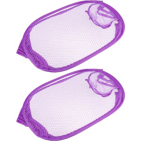 Set mit 2 lila Wäschekörben aus Netzgewebe, abriebfest, wasserdicht und waschbar, für Schlafzimmer oder Reisen