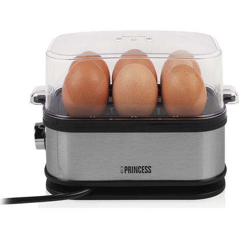 Princess 01.262046.01.001 Cuociuova 6 Uova 400 W Acciaio Inox Senza BPA con Misurino colore Nero Argento (1/5)