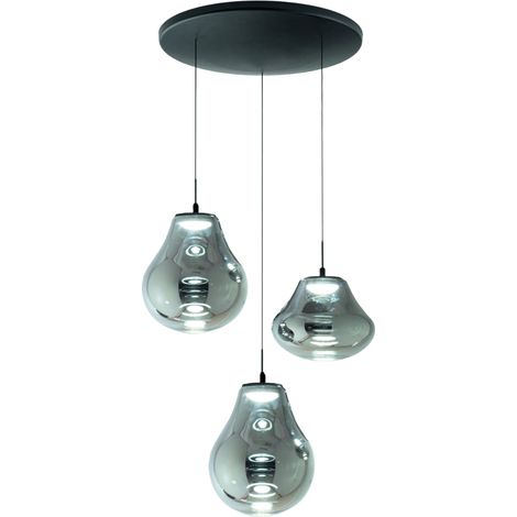 Suspension Deva Ø500Mm, Led 42W, 4530Lm, 2700K/3000K/4000K, Réglable, Structure En Métal Et Verre Borosilicate Fumé, Design Moderne Élégant - Deva (1/3)