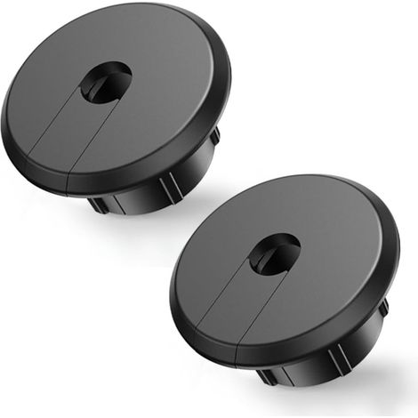 Passe-câble mural pour câble adaptateur Ethernet de routeur, kit de passage de câble pour trous de 3,5 cm dans les murs et les meubles (2 pièces), noir (1/5)
