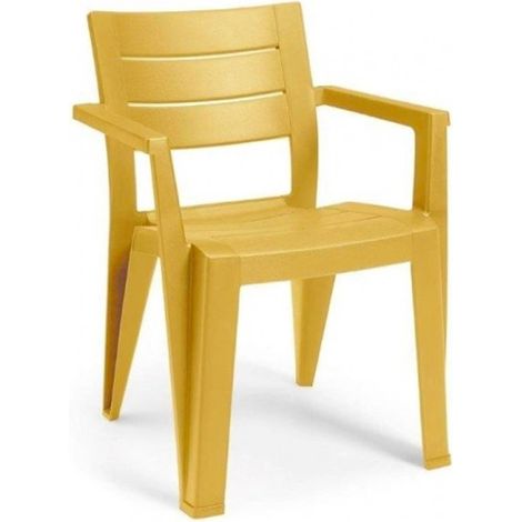 SEDIA RESINA CON BRACCIOLI "KETER JULIE CHAIR" GIALLO