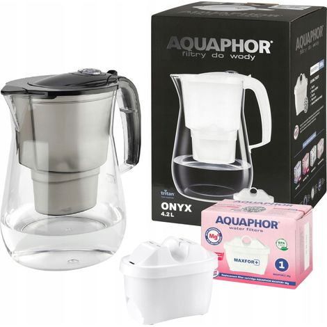 Jarra filtrante Aquaphor Onyx 4.2 negra con filtro B25 Mg+ (1/5)