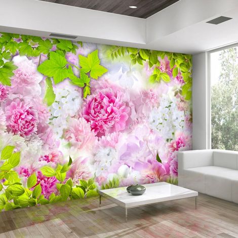 Papier peint pivoines - 300 x 210 cm