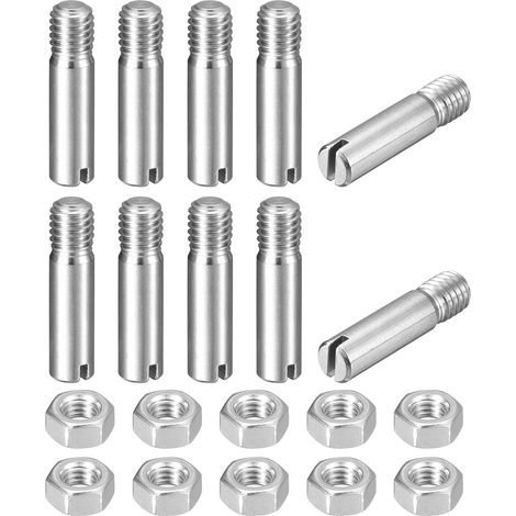 10pcs Goupilles Cylindriques avec Écrou, M6x25mm Goujon Cylindrique Fendu Fileté Externe 304 Acier Inoxydable Industriel Mécanique Chevilles Support d'Étagère Tige Fixation Meubles (1/5)