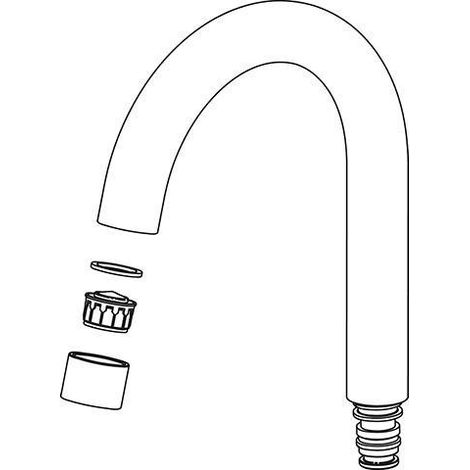Sortie de tube en acier inoxydable R145mm complète chromée