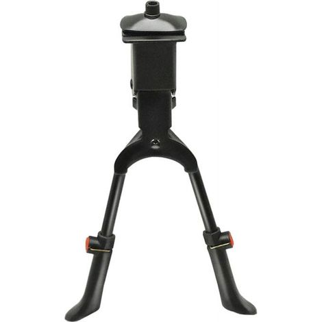 Béquille de vélo réglable, béquille double à fixation centrale, compatible avec les cadres de support de porte-bagages de 26" à 29". (1/5)