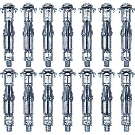 20 Stück M6×50 mm Hohlraumdübel, Metall-Spreizdübel, Spreizdübelschrauben, Metalldübel für Hohlwände und Gipskartonwände (1/5)