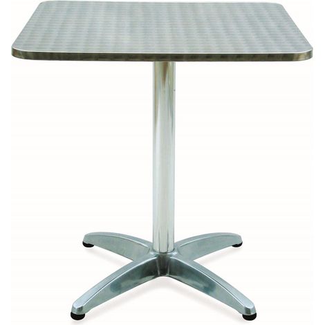 Tavolo Bar Quadrato in Alluminio 70x70 cm - Tavolino da Interno per Cucina e Locali