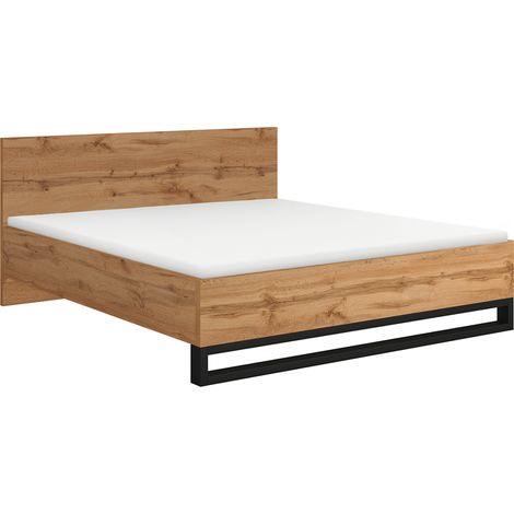Bett 180x200 inkl. Lattenrost Eden Holz und Schwarz