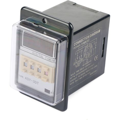 Relais temporisé numérique multifonction LED 24V DC 110/220V AC 0.01-999s 5A (1/5)