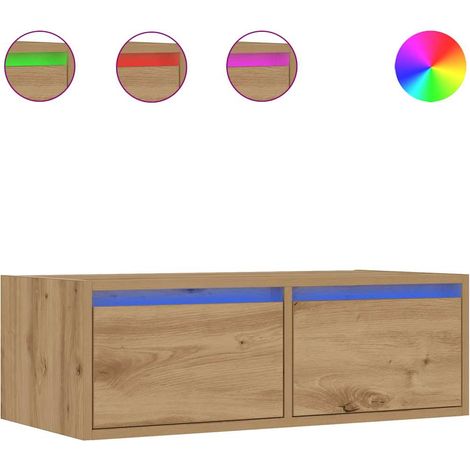Maison Exclusive - TV-Schrank mit LED-Leuchten Artisan-Eiche 75x3