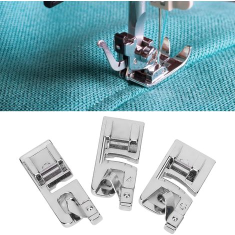 3-teiliges Nähmaschinen-Rollsaumfuß-Set für Haushaltsnähte, Nähzubehör (1/5)