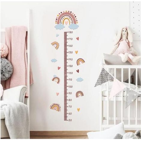 Toise Murale Enfant Stickers Muraux:Sticker Mural Auto-Adhésif Autocollant Mural Imperméable Toise de Croissance Mesure la Hauteur (1/5)